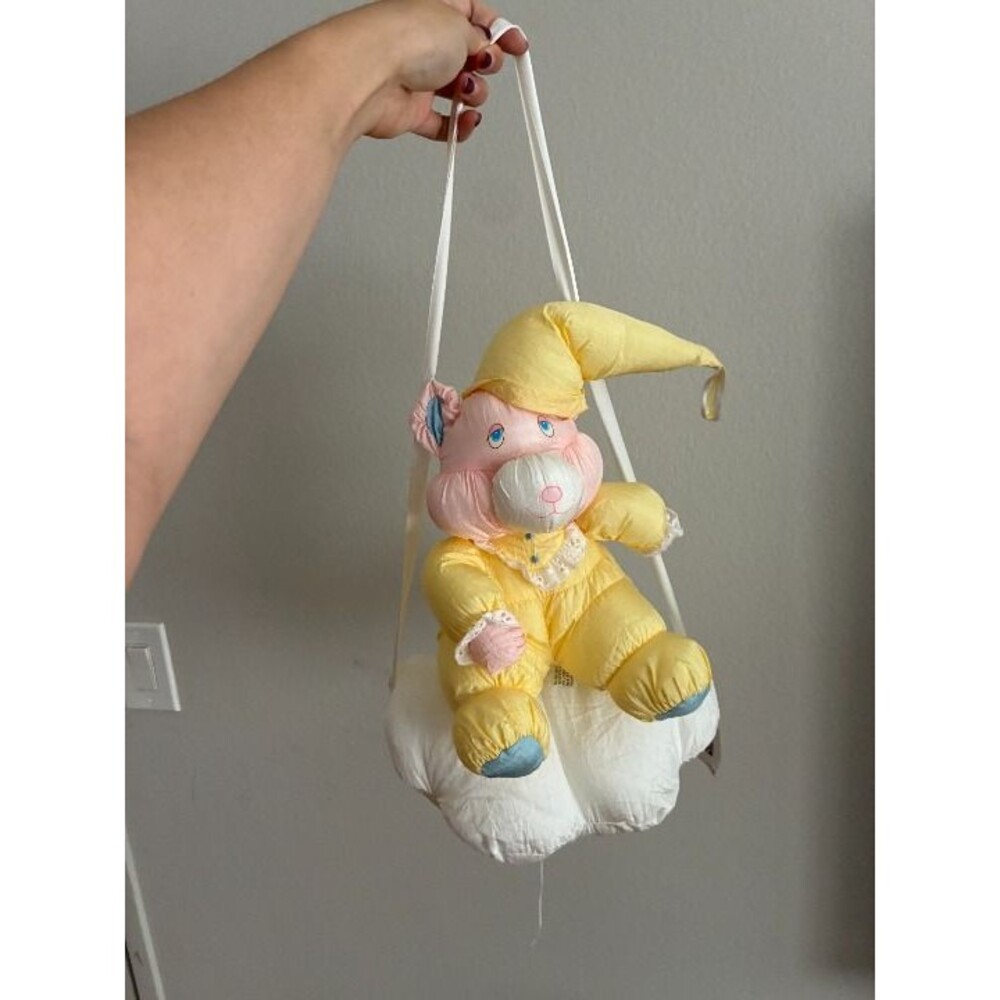 Vintage Plush Cloud Stuffed Animal Bear Toy Music Box Hanging